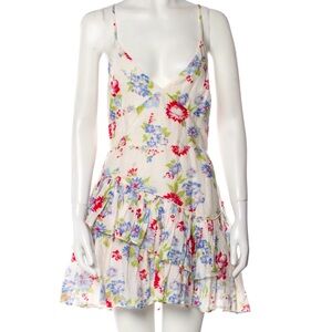 LoveShackFancy Women's Marion Ruffle Floral Mini Dress | Size 2
